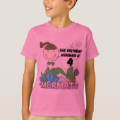 Zeemeermin 4e verjaardag T-shirts en geschenken (Voorkant)