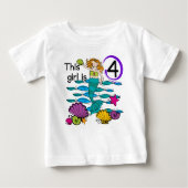 Zeemeermin 4e verjaardag Tshirts en geschenken (Voorkant)