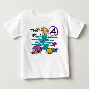 Zeemeermin 4e verjaardag Tshirts en geschenken