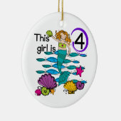 Zeemeermin 4e verjaardag Tshirts en geschenken Keramisch Ornament (Rechts)
