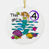 Zeemeermin 4e verjaardag Tshirts en geschenken Keramisch Ornament (Voorkant)