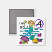 Zeemeermin 4e verjaardag Tshirts en geschenken Magneet (Voorkant / Achterkant)