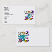Zeemeermin 4e verjaardag Tshirts en geschenken Visitekaartje (Voorkant / Achterkant)