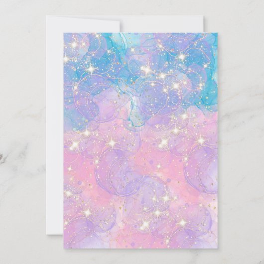 Zeemeermin 4e verjaardagsfeestje blauw onder het Z Kaart (Achterkant)