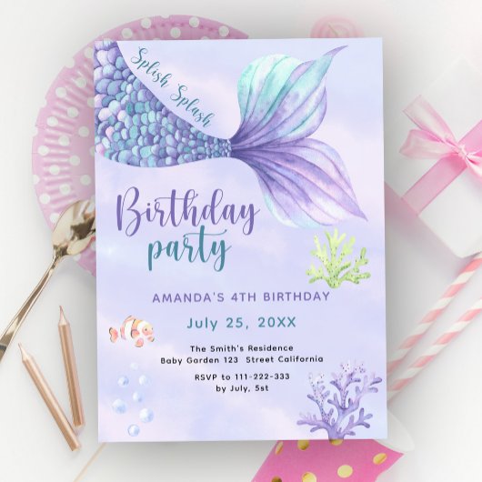 Zeemeermin 4e verjaardagsfeestje onder het Zee Zee Kaart