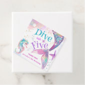 Zeemeermin 5e verjaardag Duik in Vijf Bedankjes Labels (In situ)