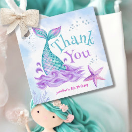 Zeemeermin 5e verjaardag Duik in Vijf Bedankjes Labels