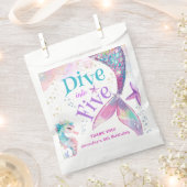 Zeemeermin 5e verjaardag Duik in Vijf Bedankzakje (Geknipt)