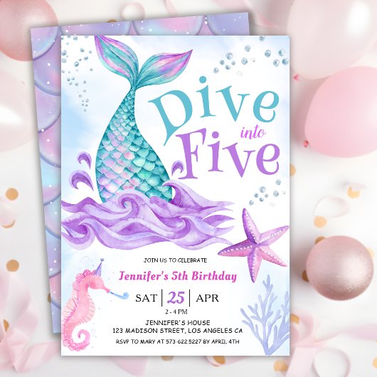 Zeemeermin 5e verjaardag Duik in Vijf Kaart