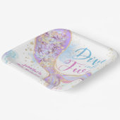 Zeemeermin 5e Verjaardag Duik in Vijf Paarse Papieren Bordje (Gebogen)