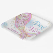 Zeemeermin 5e Verjaardag Duik in Vijf Paarse Papieren Bordje (Gebogen)