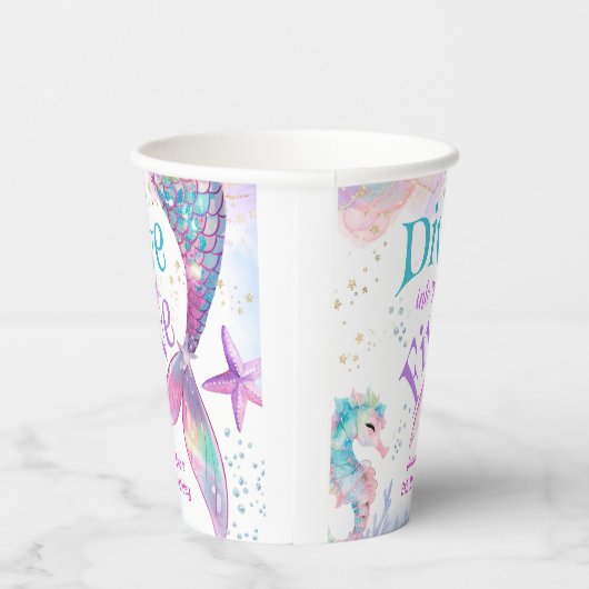 Zeemeermin 5e Verjaardag Duik in Vijf Papier Papieren Bekers (Rechts)