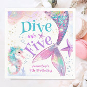 Zeemeermin 5e Verjaardag Duik in Vijf Papier Servet