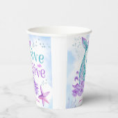 Zeemeermin 5e verjaardag Duik in Vijf Papieren Bekers (Rechts)