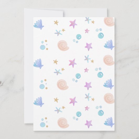 Zeemeermin 5e verjaardag duik naar vijf feest kaart (Achterkant)