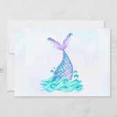 Zeemeermin 5e verjaardag duik naar vijf feestfoto kaart (Achterkant)