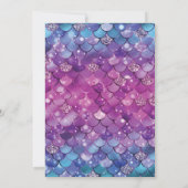 Zeemeermin 5e verjaardag roze blauw goud glitter kaart (Achterkant)