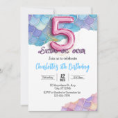 Zeemeermin 5e verjaardag uitnodiging (Voorkant)