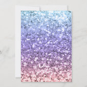 Zeemeermin 5e Verjaardags Meisje Roze Blauwgroen O Kaart (Achterkant)