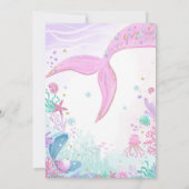 Zeemeermin 6de verjaardagsuitnodiging kaart (Achterkant)