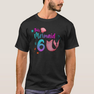 Zeemeermin 6e verjaardag Squad Meisje Staart 6 yo  T-shirt