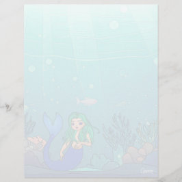 Zeemeermin - 8,5 "x 11" briefpapier