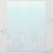 Zeemeermin - 8,5 "x 11" briefpapier (Achterkant)