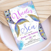 Zeemeermin 8ste Verjaardags Meisje Roze Goud Onder Kaart