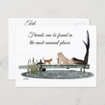 Zeemeermin aan boord van Briefkaart