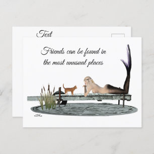 Zeemeermin aan boord van Briefkaart