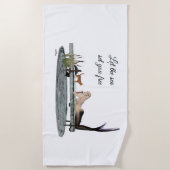 Zeemeermin aan boord van dok strandlaken (Voorkant)