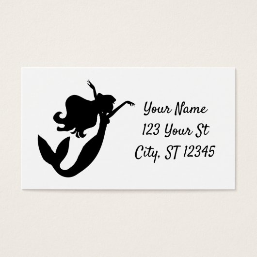 Zeemeermin aan boord van silhouet Thunder_Cove Visitekaartje (Voorkant)
