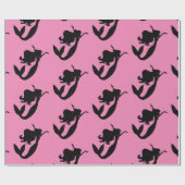 Zeemeermin aan boord zwarte/witte Thunder_Cove  Cadeaupapier (Vlak)