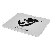 Zeemeermin aan boord zwarte/witte Thunder_Cove Snijplank (Hoek)