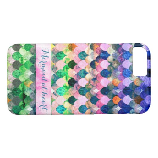 Zeemeermin aan het harteloze Mermaidscales Patroon Case-Mate iPhone Case (Achterkant (Horizontaal))