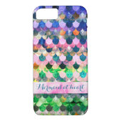 Zeemeermin aan het harteloze Mermaidscales Patroon Case-Mate iPhone Case (Achterkant)