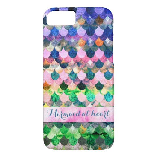 Zeemeermin aan het harteloze Mermaidscales Patroon Case-Mate iPhone Case (Achterkant)