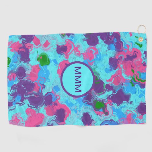 Zeemeermin Abstract Splatter Golfhanddoek (Horizontaal)