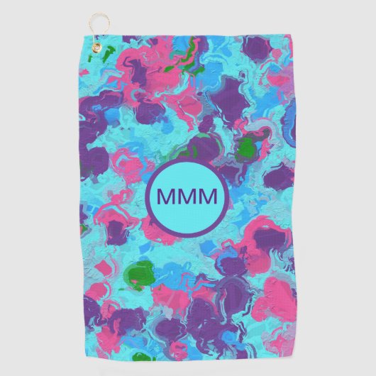 Zeemeermin Abstract Splatter Golfhanddoek (Voorkant)