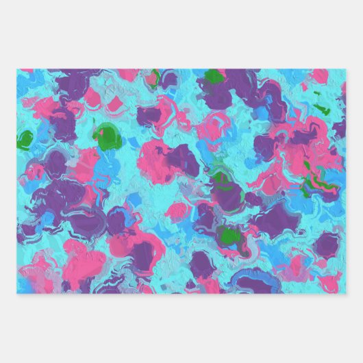 Zeemeermin Abstract Splatter Inpakpapier Vel (Voorkant 3)