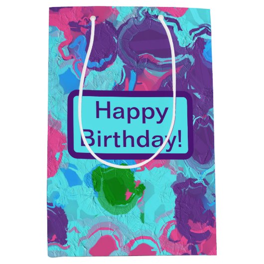 Zeemeermin Abstract Splatter Medium Cadeauzakje (Voorkant)