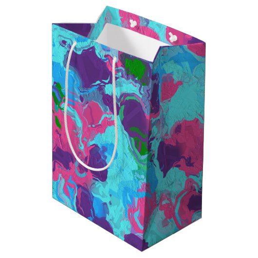 Zeemeermin Abstract Splatter Medium Cadeauzakje (Achterkant Gekanteld)