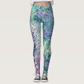 Zeemeermin Acrylzuur, kleurrijk Abstract Leggings (Voorkant)