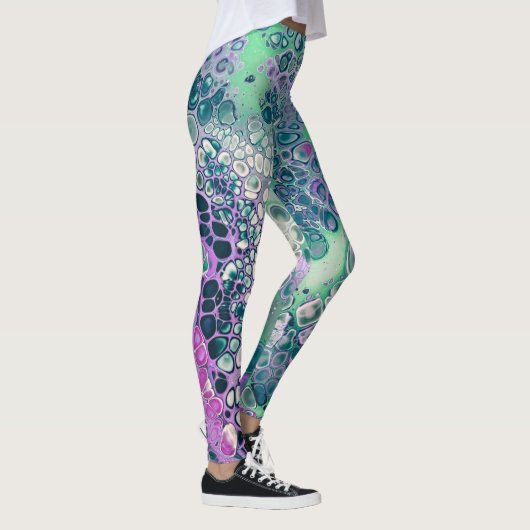 Zeemeermin Acrylzuur, kleurrijk Abstract Leggings (Rechts)