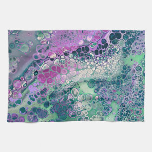 Zeemeermin Acrylzuur, kleurrijk Abstract Theedoek