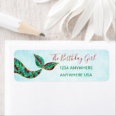 Zeemeermin adresetiketten, Kerstmis, Verjaardag Etiket (Insitu)