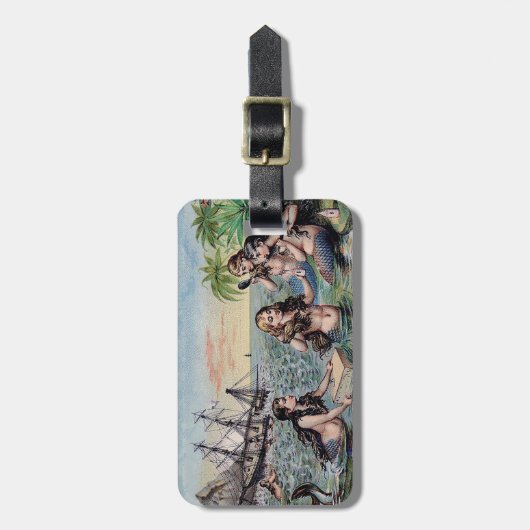 Zeemeermin Antiek Magic Nautische Oceaan Bagagelabel (Voorkant verticaal)