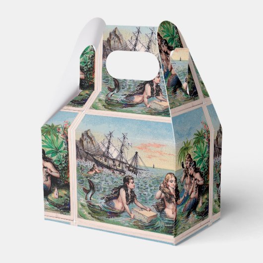 Zeemeermin Antiek Magic Nautische Oceaan Bedankdoosjes (Achterkant)