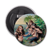 Zeemeermin Antiek Magic Nautische Oceaan Button Flesopener (Voorkant)