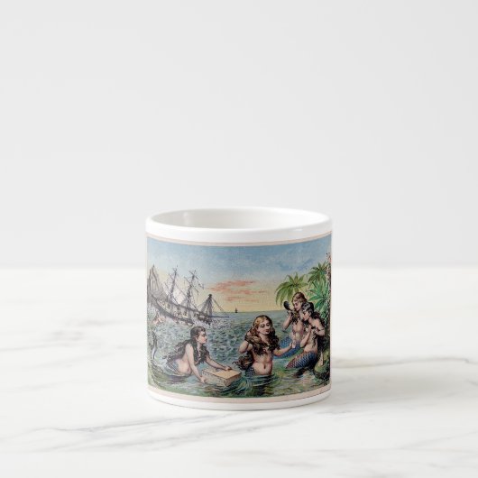 Zeemeermin Antiek Magic Nautische Oceaan Espresso Kop (Voorkant)